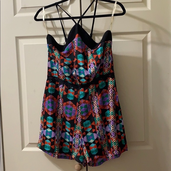 Spaghetti strap romper shorts multicolored - Picture 2 of 6
